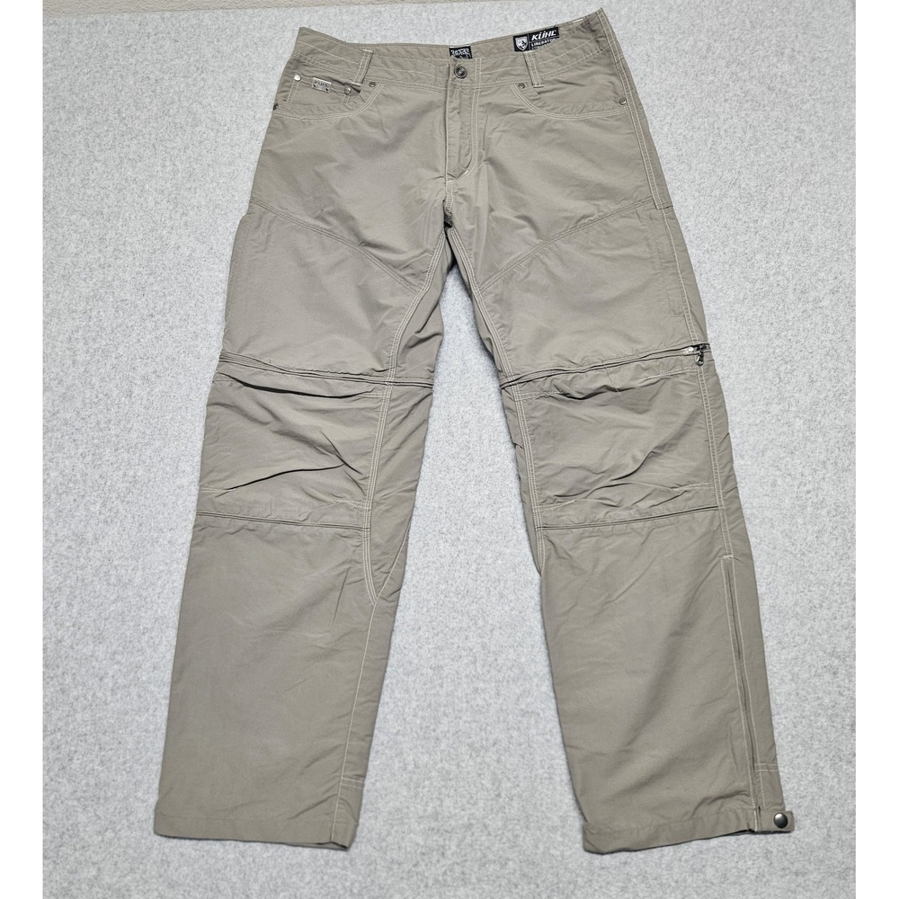 Kuhl Convertible Stealth Zip Off Hiking Pants Mens 34 Khaki Outdoor
